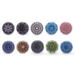 10 x Mandala Multicolour Round Ceramic Knobs - Image 3